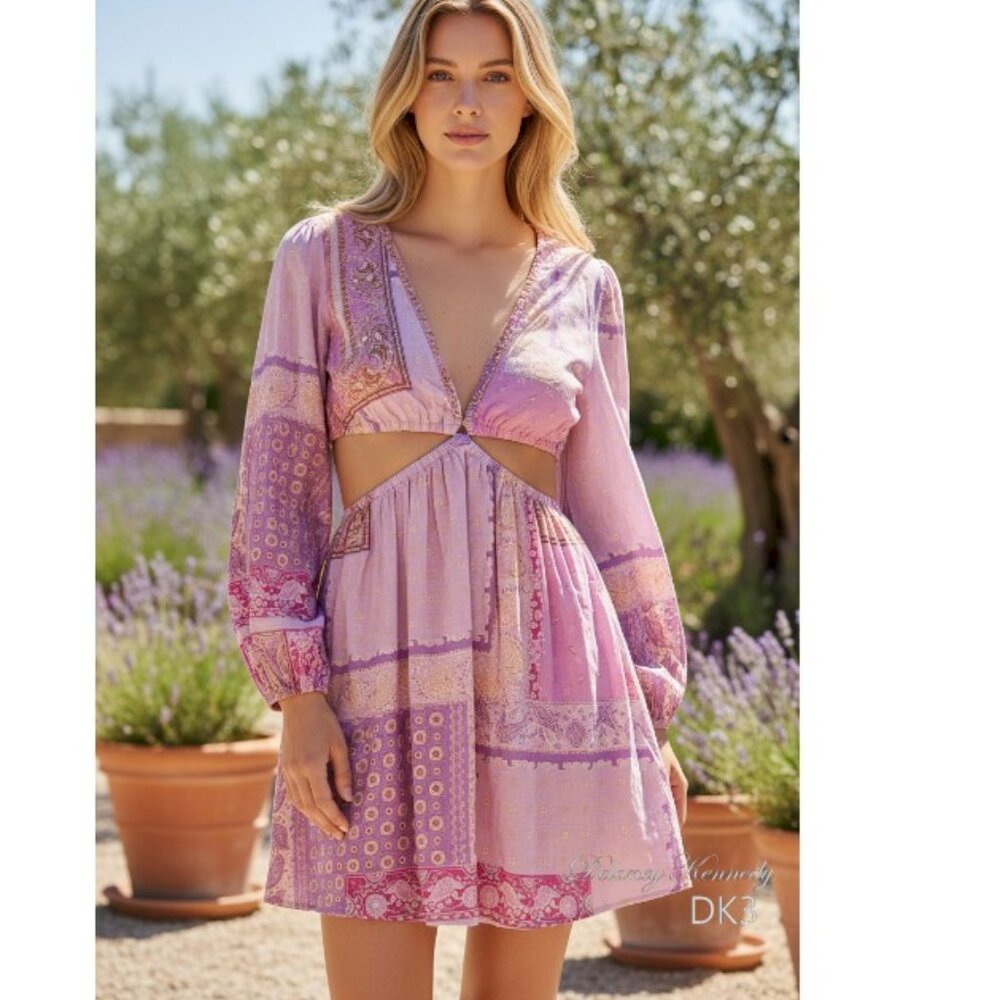 Sky to Moon Pink Cut Out Mini Dress Size Small NWOT